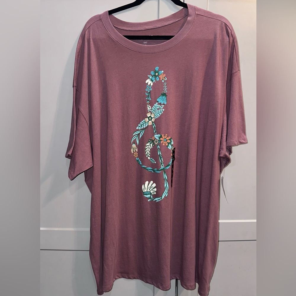Torrid Clef Oversized Heritage Jersey Tunic Tee – Rose Taupe (2X)